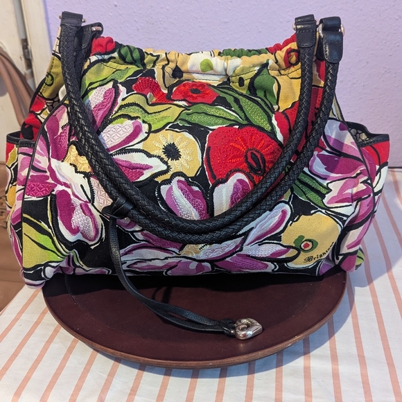 Brigthon Vibrant Floral Shoulder Bag with Black Accents - Picture 3 of 7